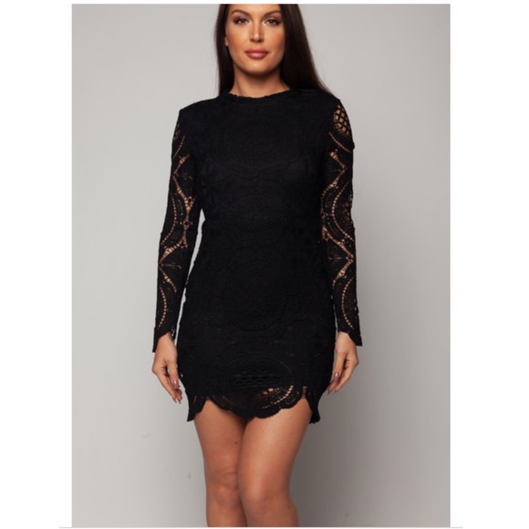 Long Sleeves Lace Dress - Picture 2 of 3
